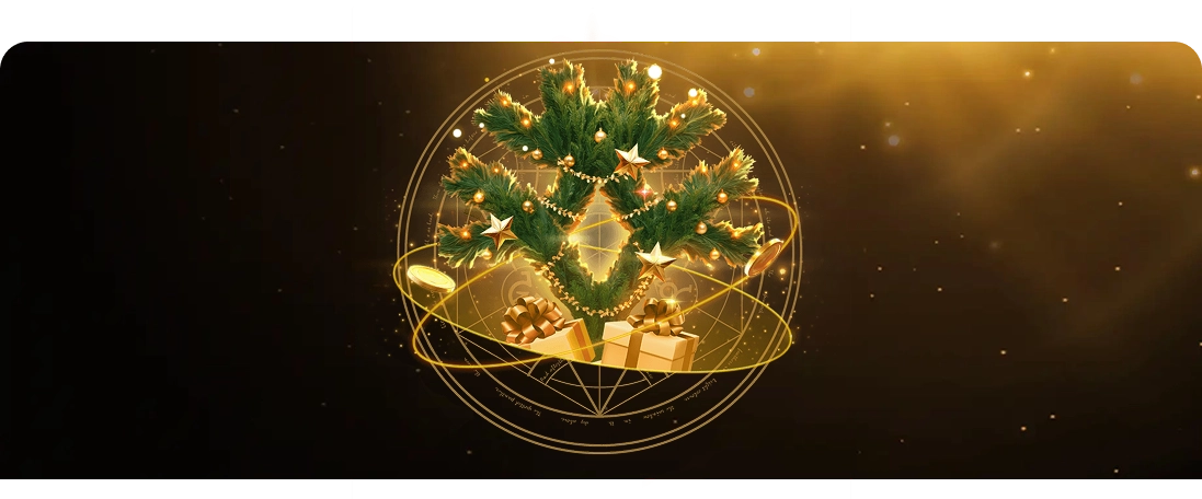 Sol Casino festive bonus illustration with gifts and golden elements